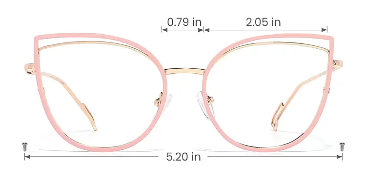 Romy pink   Metal  Eyeglasses, size view