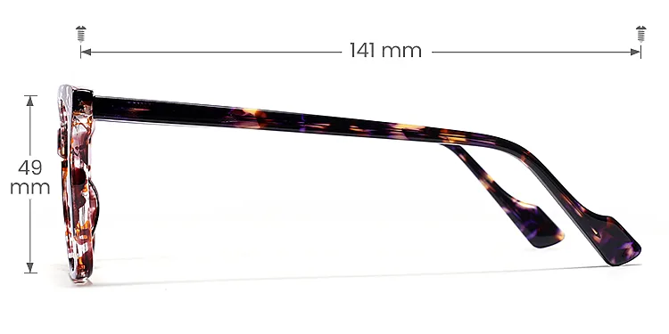 Edie brown floral   Plastic  Eyeglasses, size view