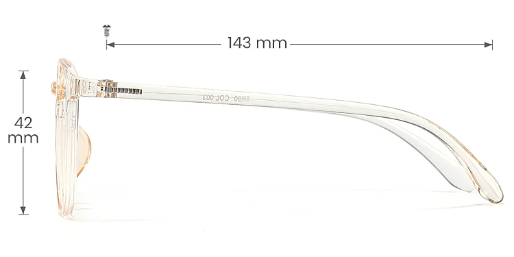 Betty champagne   TR90  Eyeglasses, size view