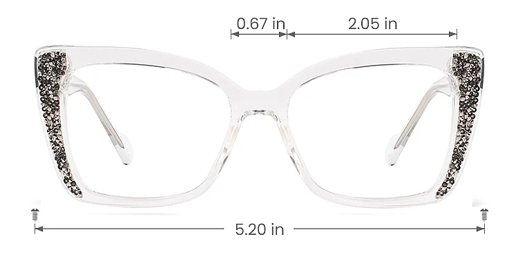 Tolek clear   Plastic  Eyeglasses, size view