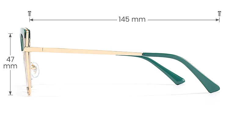 Falisha dark green grey   Plastic  Eyeglasses, size view