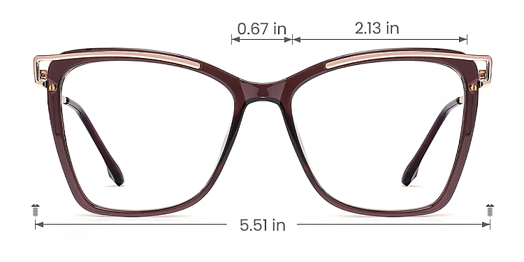 Cili brown   Plastic  Eyeglasses, size view