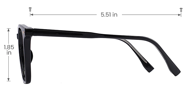 Tiki black   Plastic  Eyeglasses, size view