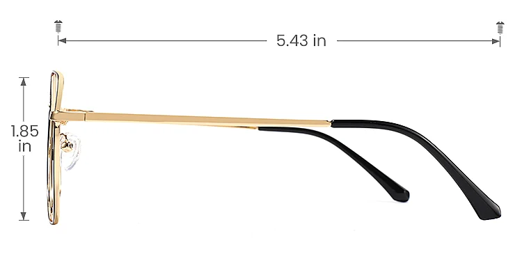 Berreth black   Metal  Eyeglasses, size view