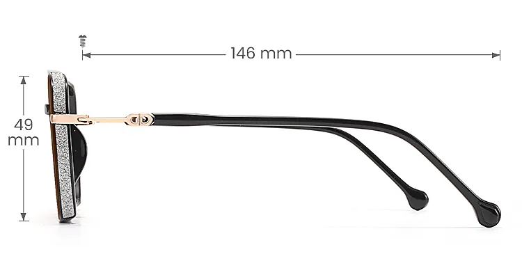 Gerda black   Plastic  Sunglasses, size view