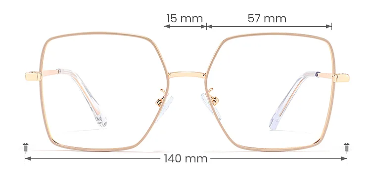 Alona champagne   Metal  Eyeglasses, size view