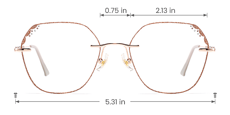 Laec rose gold   Metal  Eyeglasses, size view