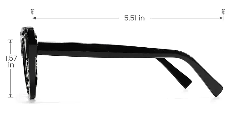 Taina black   Plastic  Eyeglasses, size view