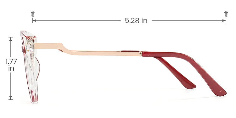 Becky red clear   Plastic  Eyeglasses, size view