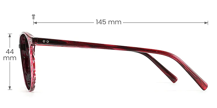 Pansy red tortoise   Plastic  Sunglasses, size view