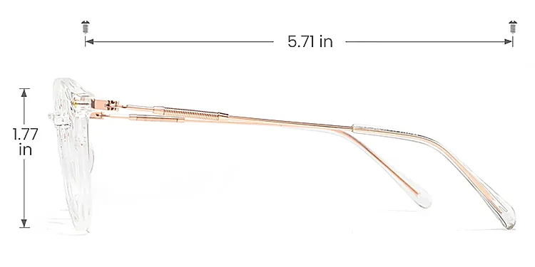 Leona clear rose gold   Plastic  Eyeglasses, size view