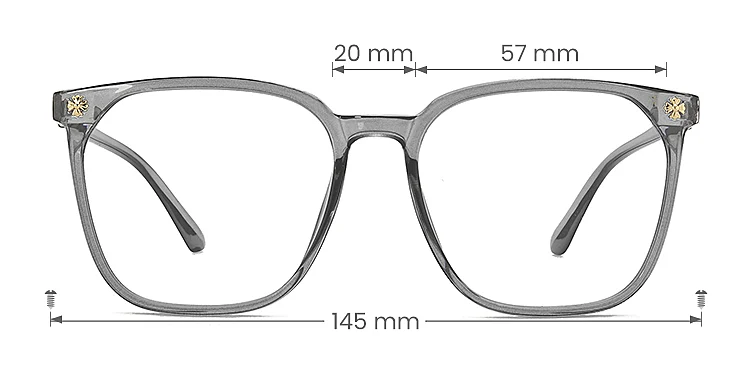 Eleanor grey   TR90  Eyeglasses, size view
