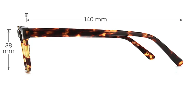 Jennifer warm tortoise   Plastic  Eyeglasses, size view