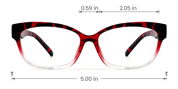 Safia red tortoise clear   Plastic  Eyeglasses, size view