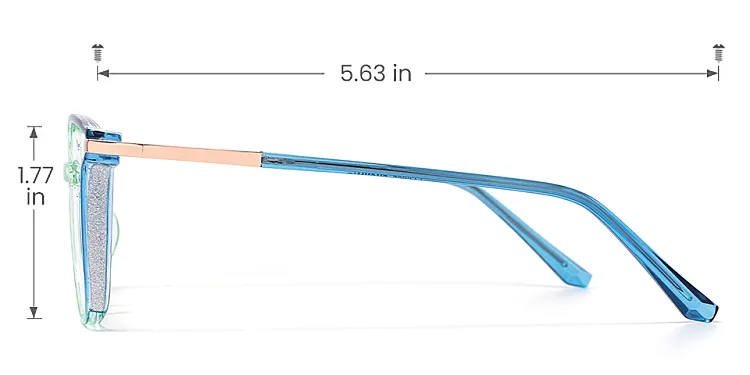 Sissie blue mint green   Plastic  Eyeglasses, size view