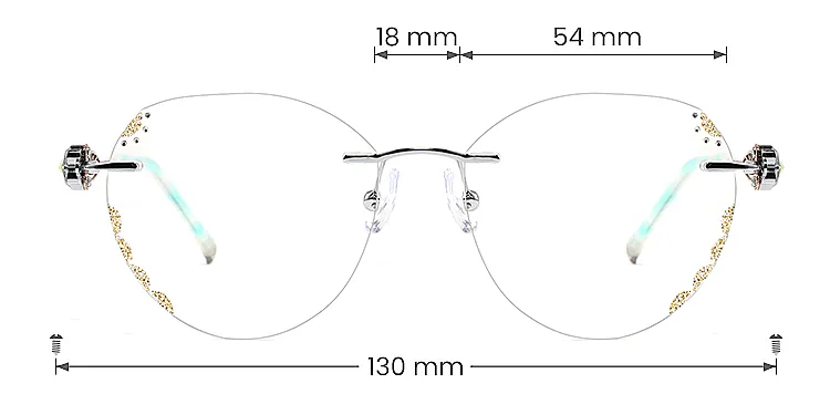 Ligeia silver gold   Metal  Eyeglasses, size view