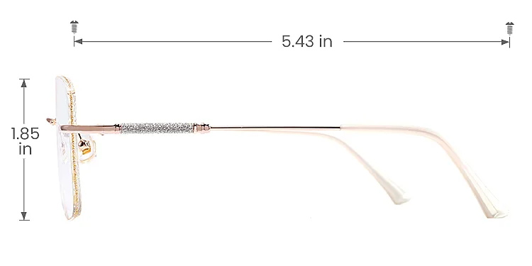 Sparkle rose gold gold   Metal  Eyeglasses, size view