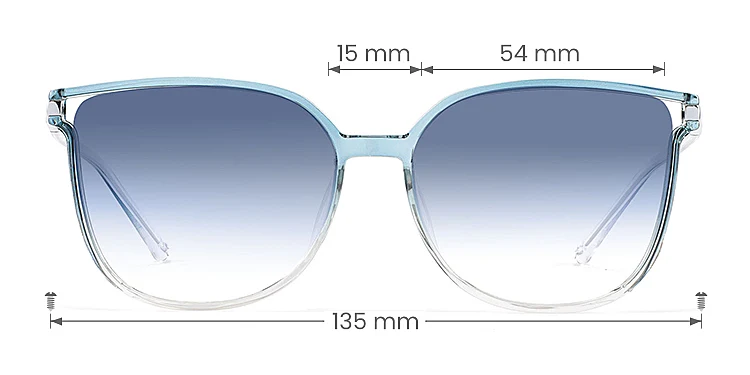 Aysun celadon clear   Plastic  Sunglasses, size view