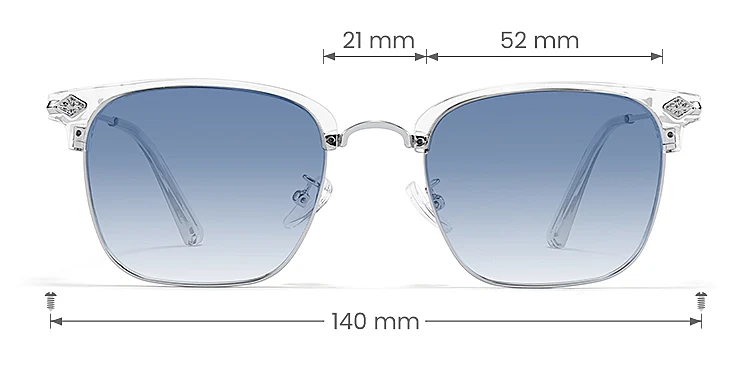 Emeka clear silver   Metal  Sunglasses, size view