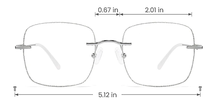 Sparkle silver   Metal  Eyeglasses, size view