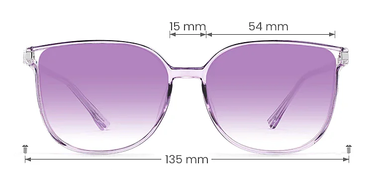 Aysun lavender   Plastic  Sunglasses, size view