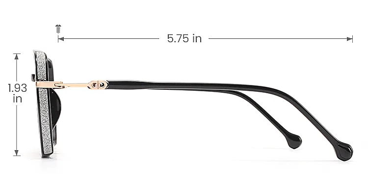 Gerda black   Plastic  Eyeglasses, size view