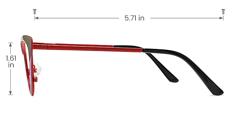 Aurora mirrored rainbow red   Metal  Eyeglasses, size view