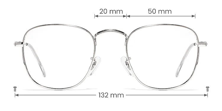 Elias silver   Metal  Eyeglasses, size view