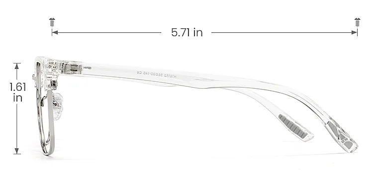 Azure clear silver   Metal  Eyeglasses, size view