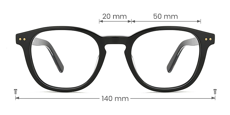 Ariel black   Acetate  Eyeglasses, size view