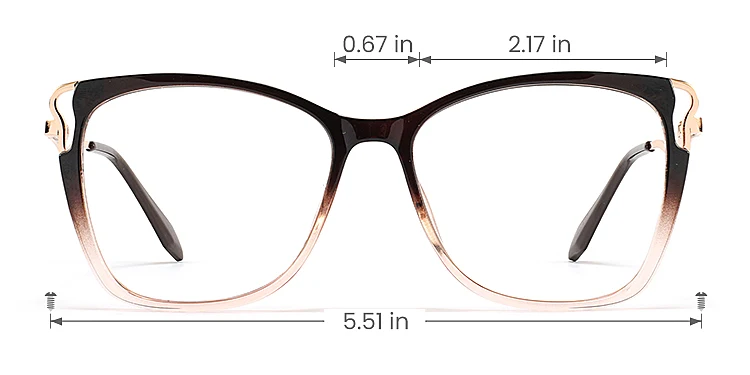 Wallis black brown   TR90  Eyeglasses, size view