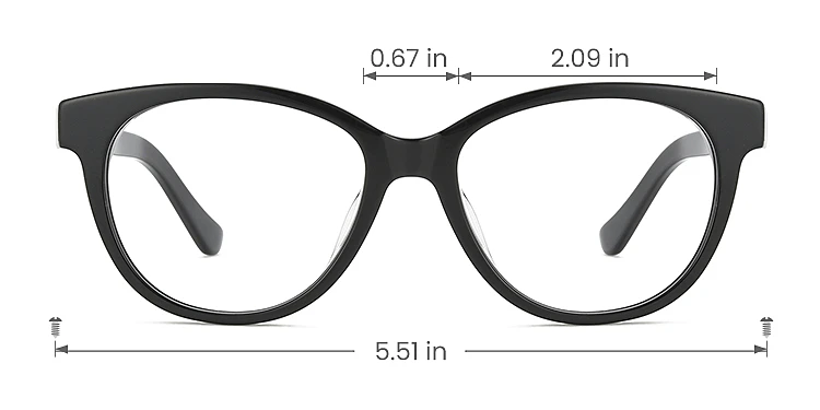 Amber black   Acetate  Eyeglasses, size view