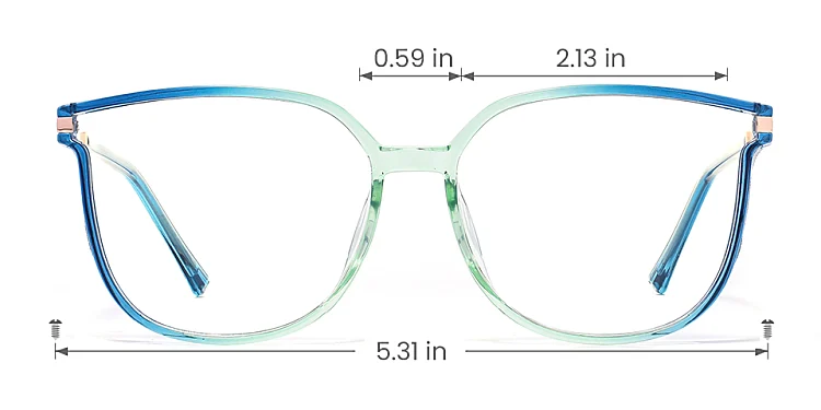 Aysun blue mint green   Plastic  Eyeglasses, size view