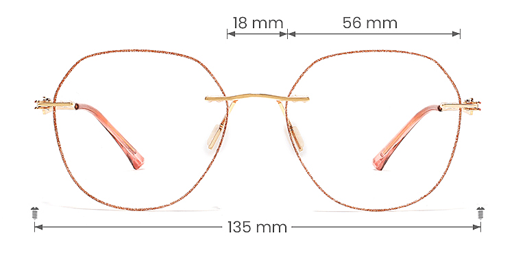 Sasha gold   Metal  Eyeglasses, size view