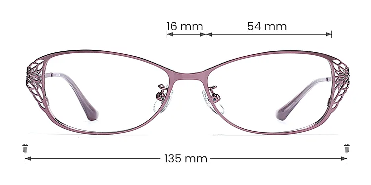 Leaf purple   Metal  Eyeglasses, size view