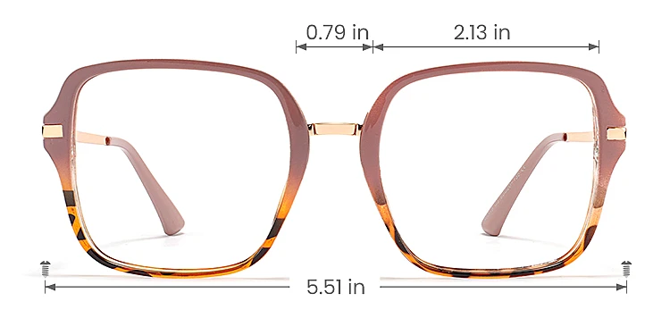 Miku pink warm tortoise   Plastic  Eyeglasses, size view