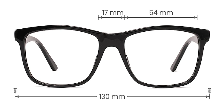 Abbott black   Acetate  Eyeglasses, size view