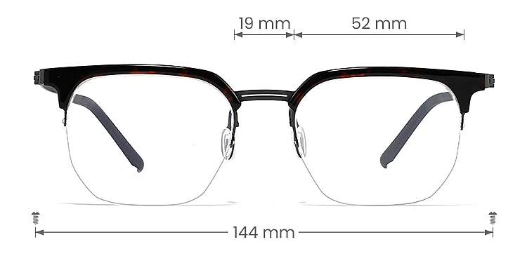 Leo warm tortoise   Plastic  Eyeglasses, size view