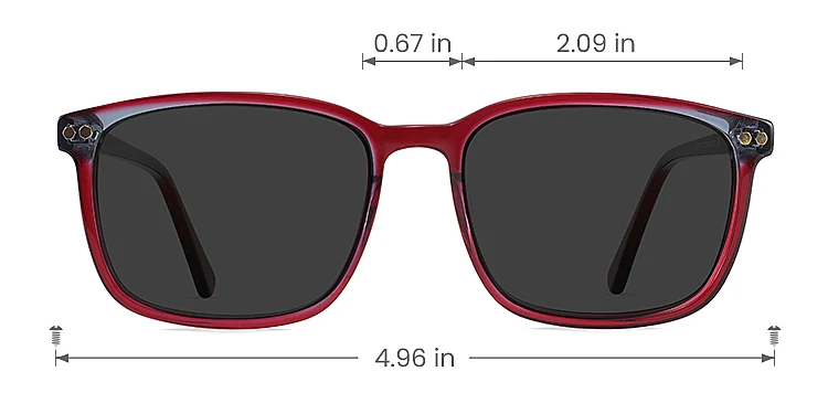 Tina red   Acetate  Sunglasses, size view