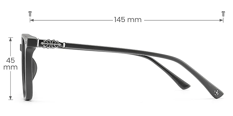 Suellen black   Plastic  Eyeglasses, size view