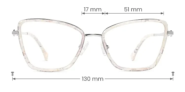 Yonit white floral   Plastic  Eyeglasses, size view