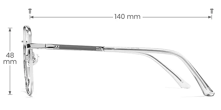 Karine silver grey   Metal  Eyeglasses, size view