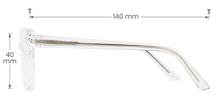 Larow clear   Plastic  Eyeglasses, size view