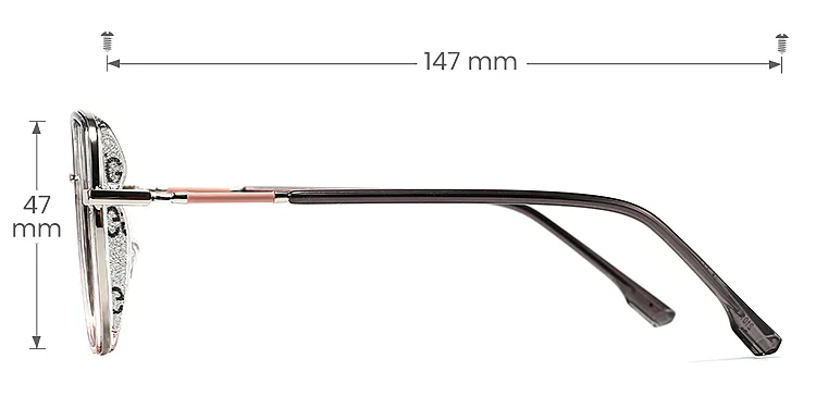 Michela black pink   Plastic  Eyeglasses, size view