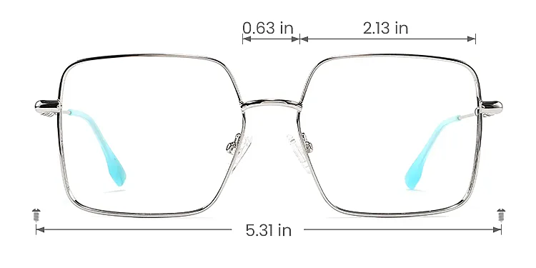 Kine silver   Metal  Eyeglasses, size view