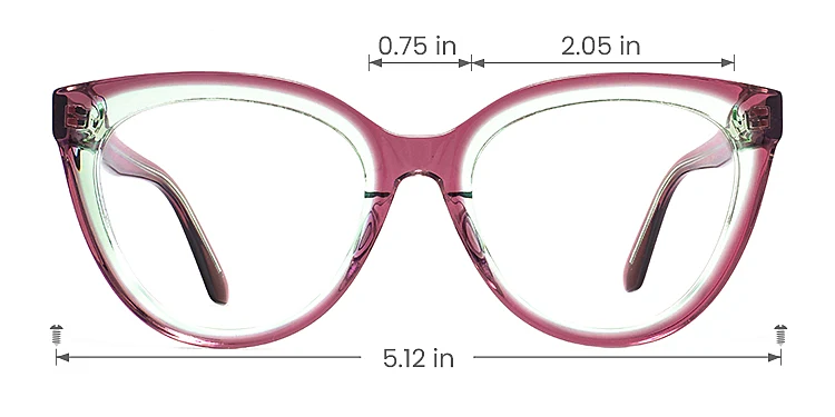 Aun purple mint green   Acetate  Eyeglasses, size view