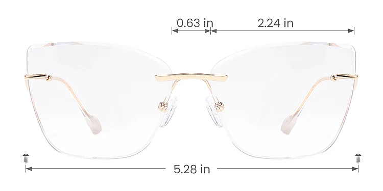 Pixie gold clear   Metal  Eyeglasses, size view