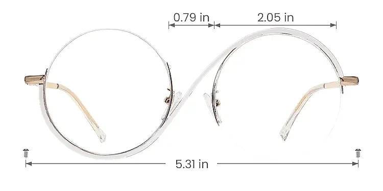 Anne white   Metal  Eyeglasses, size view