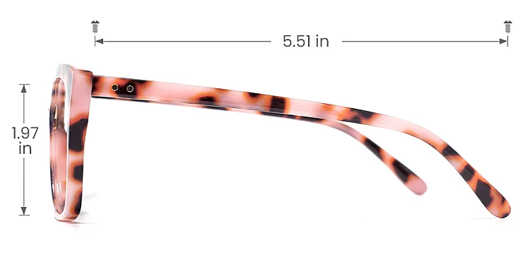 Fara pink tortoise   Plastic  Eyeglasses, size view