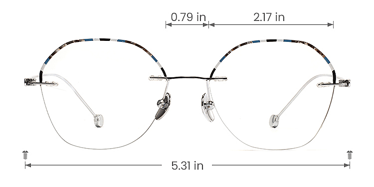 Averil silver tortoise   Titanium  Eyeglasses, size view